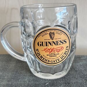 Guinness  Extra Stout Beer Mug  St James‎ Gate Dublin Dimpled Glass Tankard Pint